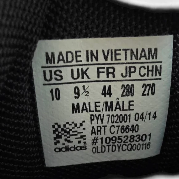 Adidas Men's Samoa Black/Blue Stripe Sneakers - Size 10 - Picture 4 of 4